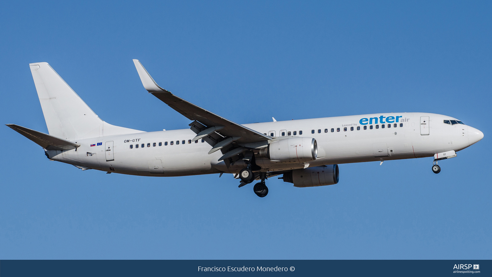 Enter Air  Boeing 737-800  OM-GTF